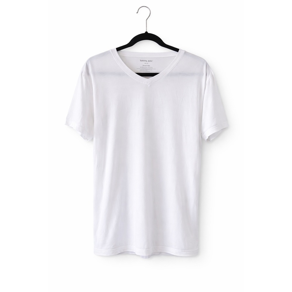 Tommy John Second Skin V Neck T Shirt‎ White Modal Stretch M